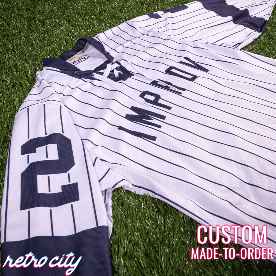 Retro City Threads Jerry Seinfeld Improv Custom Lace-up Hockey Jersey Sweater - Side View