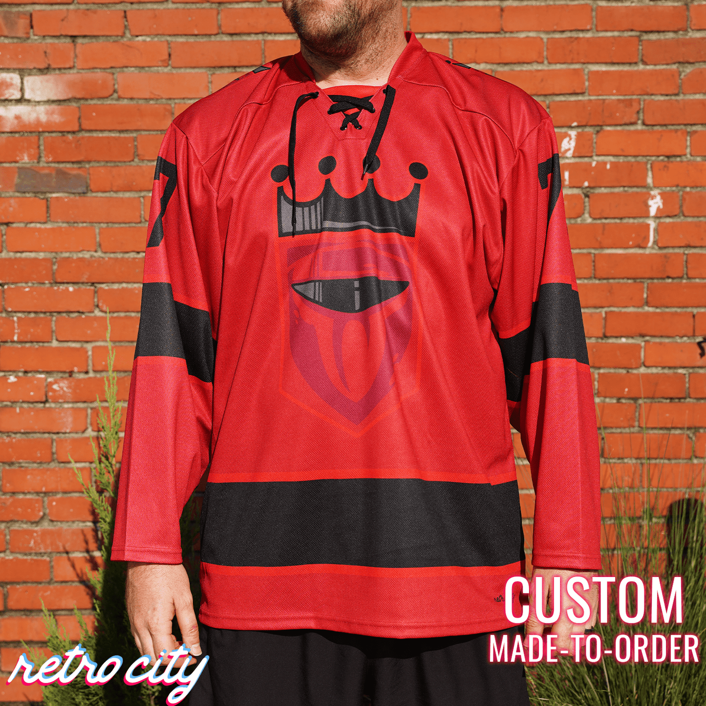 Retro City Threads Royal Guard Dark Side Lace-up Hockey Jersey Sweater - Main Product Image