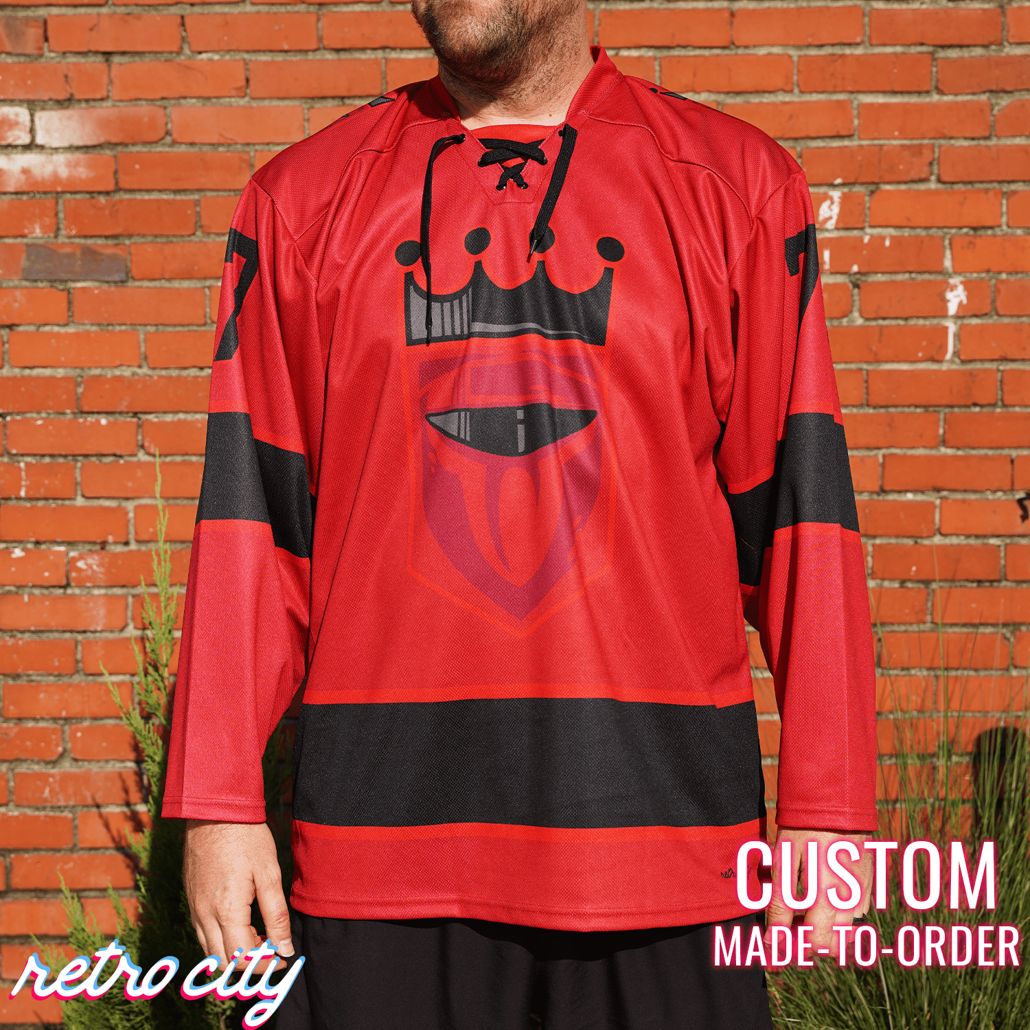 Retro City Threads Royal Guard Dark Side Lace-up Hockey Jersey Sweater - Main Product Image