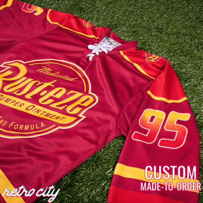 Retro City Threads Rust-eze Radiator Springs Lace-up Hockey Jersey - Side View