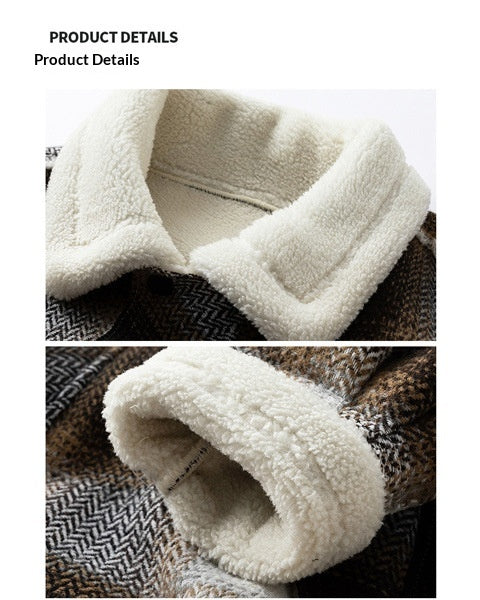 MENLL Short Wool Jacket Men's Casual Outerwear Warm & Stylish