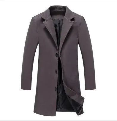 Autumn And Winter New Mens Solid Color Casual Business Woolen Coats MENLL