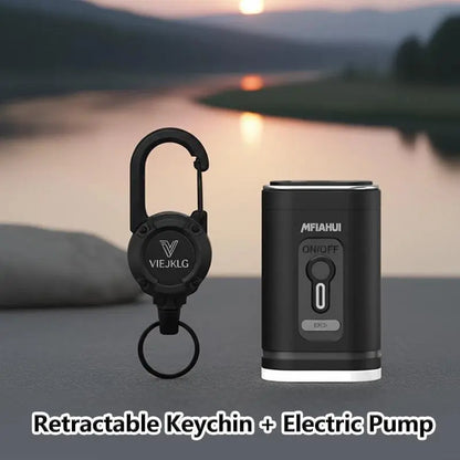 2026 Portable Air Pump With Retractable Keychain And Three-Level Adjustable Light For Quick Inflation And Pumping,Ideal For Camping, Travel, And Home Storage. MENLL