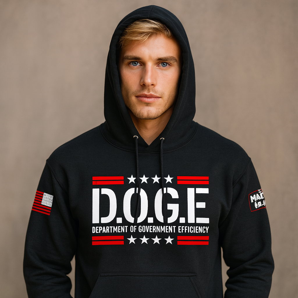 Jackets - D.O.G.E Black Hoodie w/red D.O.G.E SWAG