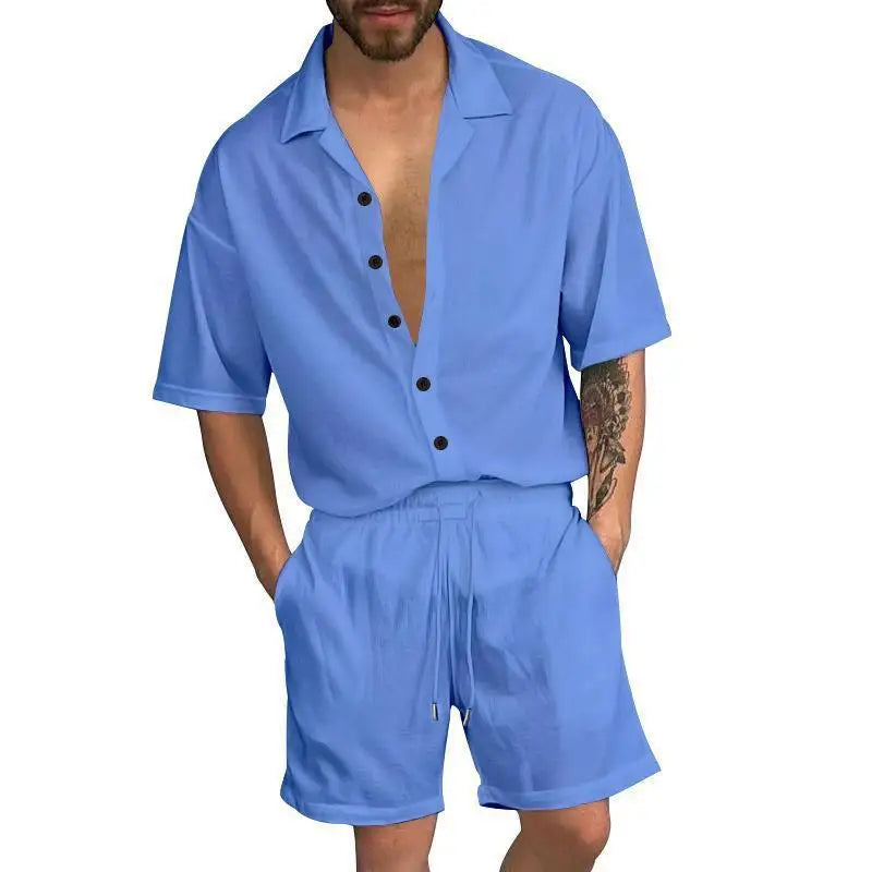 Cardigan casual beach shorts set