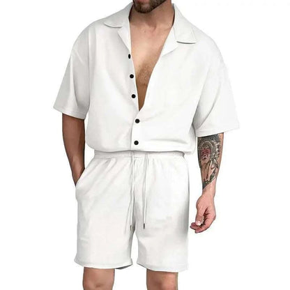 Cardigan casual beach shorts set - MENLL