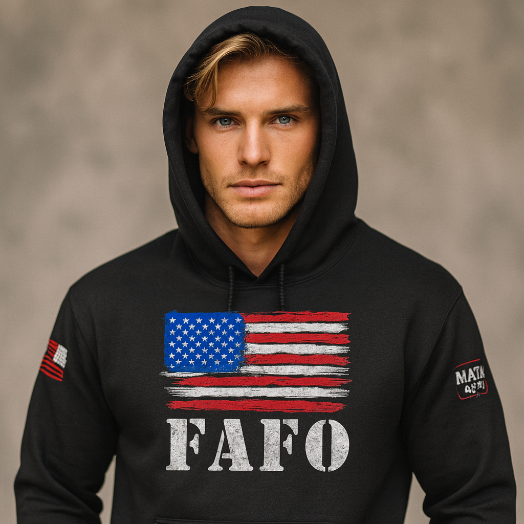 Jackets - FAFO American Flag Hoodie D.O.G.E SWAG