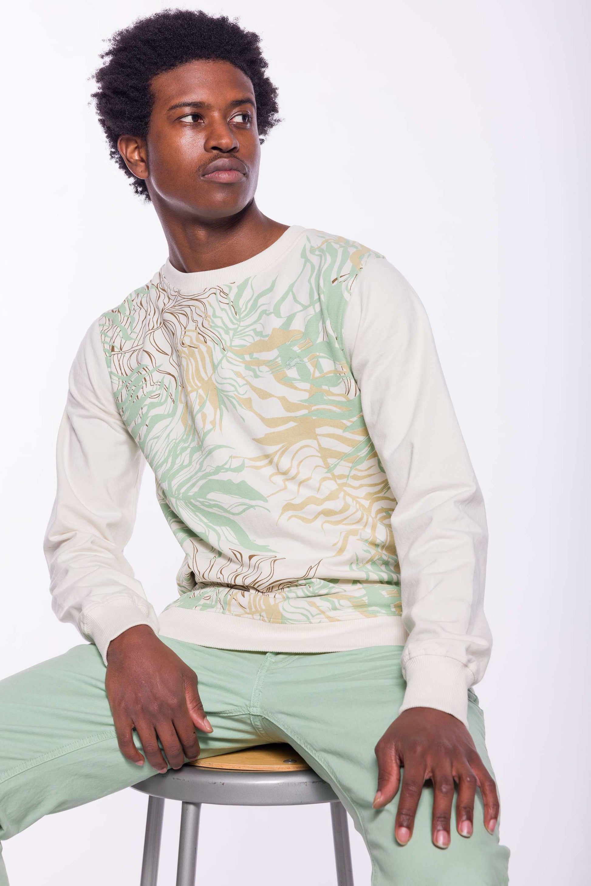 Hank | Printed Fleece Crewneck - MENLL