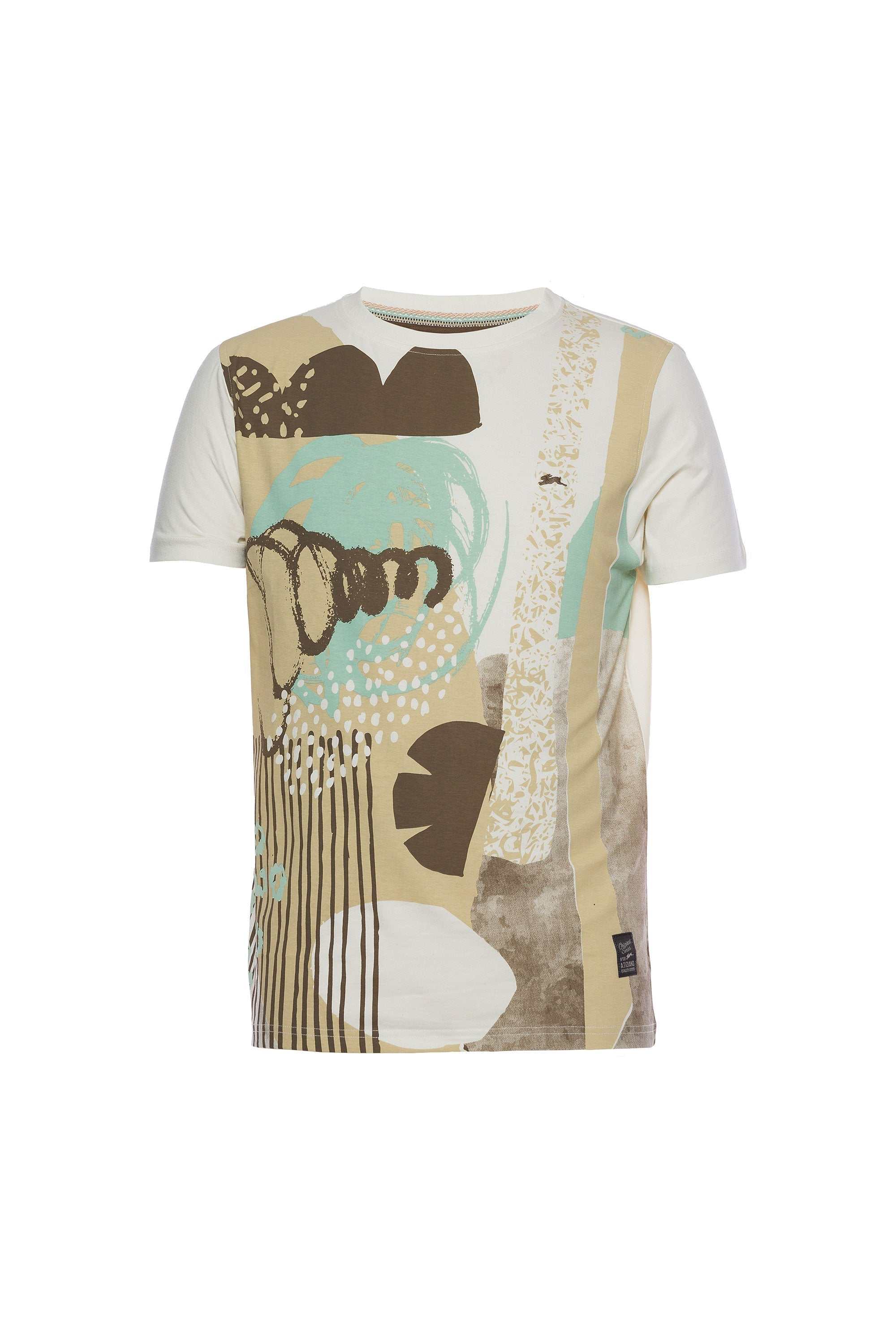 Anderson graphic print tee with short sleeves, front screen print, rabbit embroidery, and authenticity label, 100% cotton jersey.