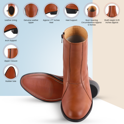 Jazzy Jackman Leather Ankle Length Boots for Men - MENLL