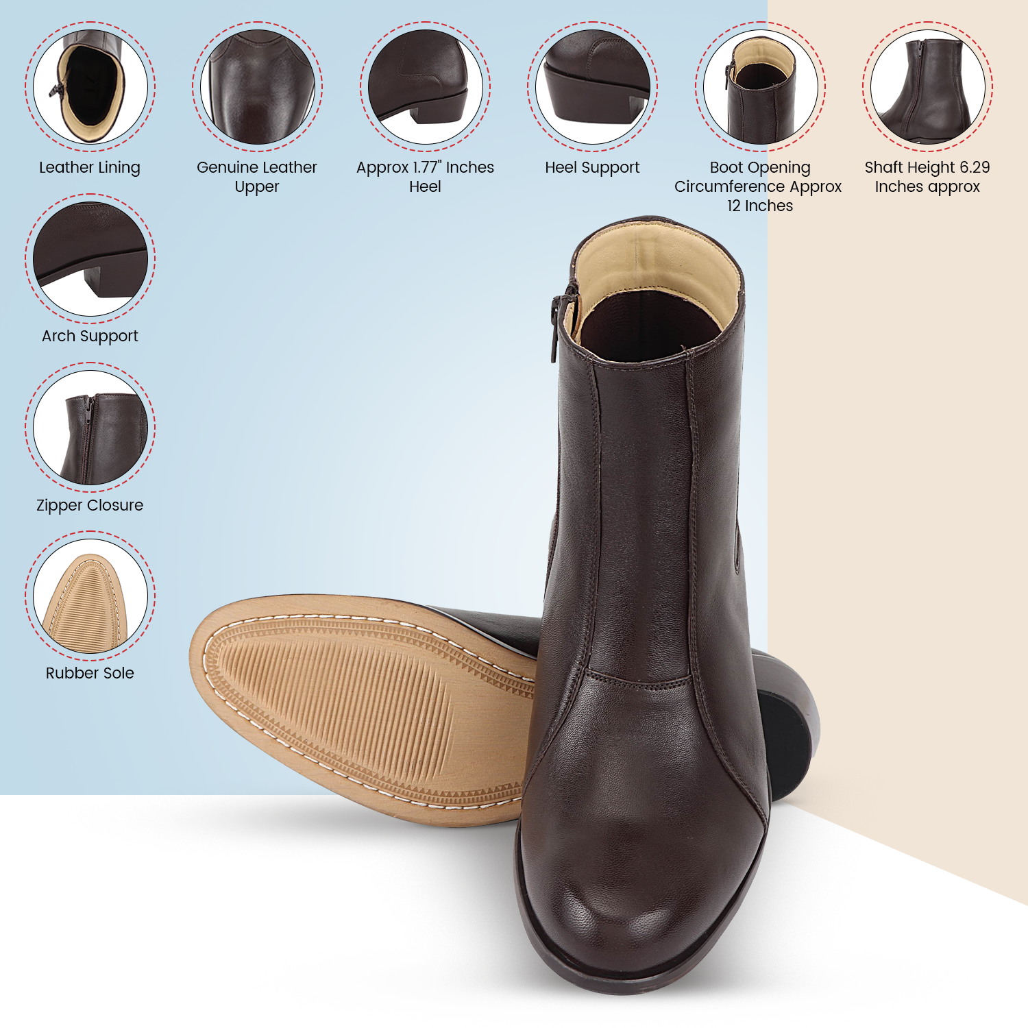 Jazzy Jackman Leather Ankle Length Boots for Men - MENLL