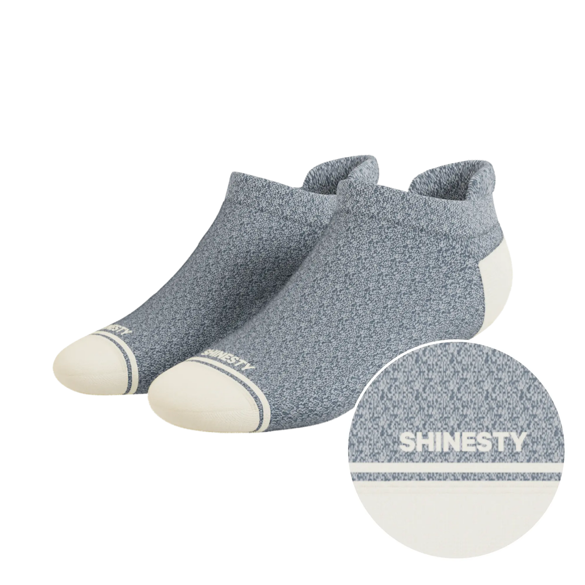 The Asteroid | Blue Marl Heel Hammock™ Ankle Socks Shinesty