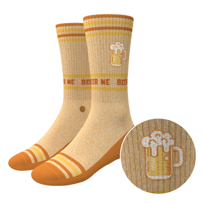 The Barley Pop | Beer Heel Hammock™ Crew Socks - MENLL