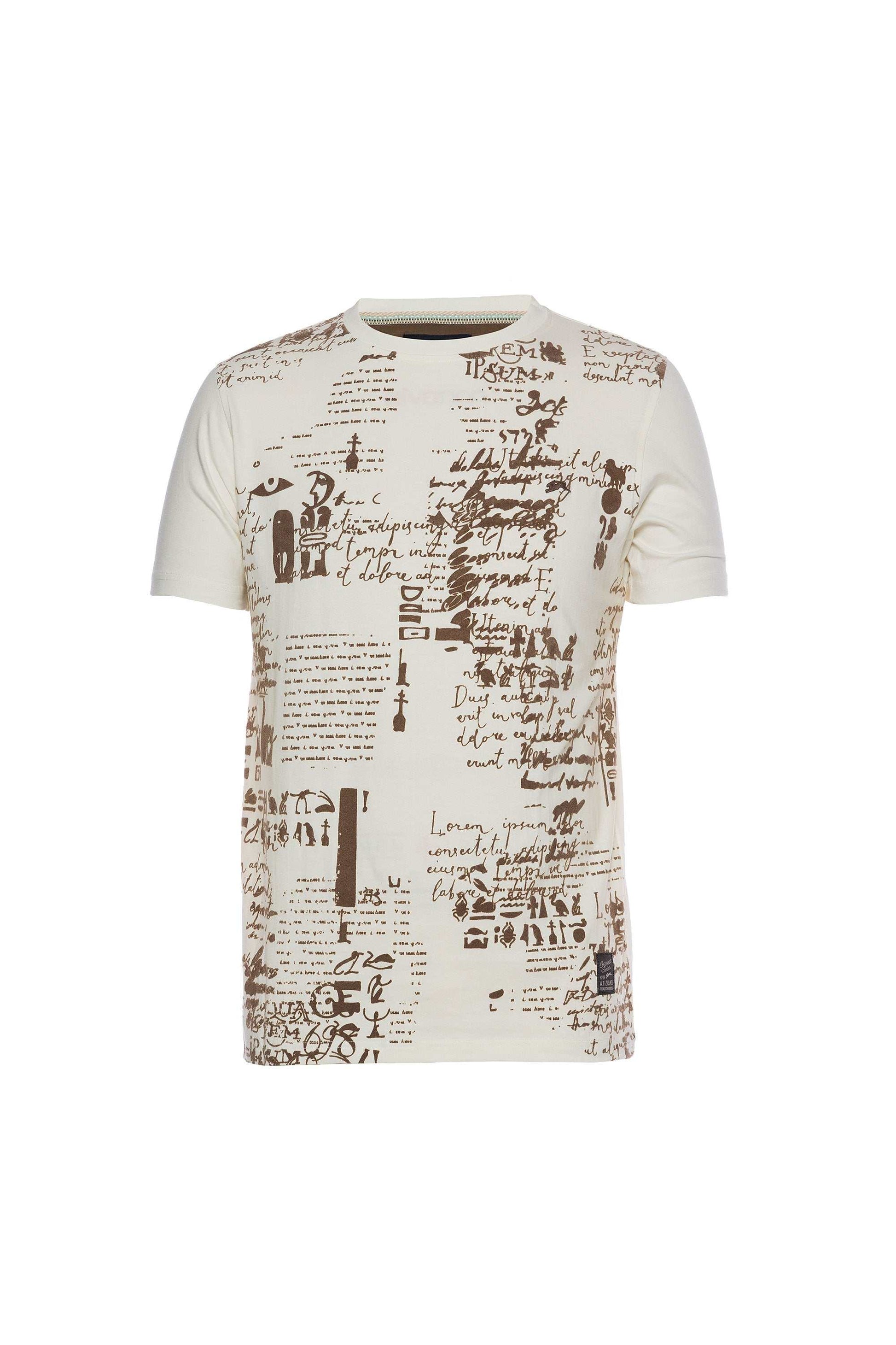 Ben Graphic Print Tee with short sleeves, center graphic print, rabbit embroidery, and authenticity label in 100% cotton jersey knit.