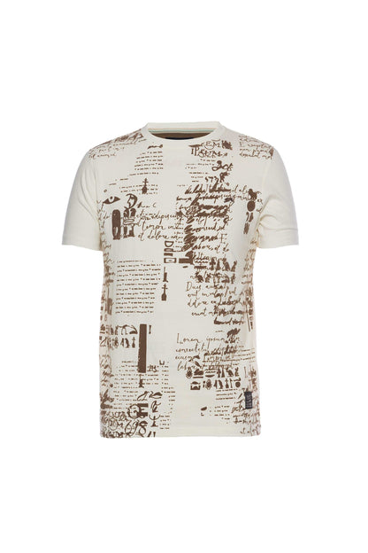 Ben Graphic Print Tee with short sleeves, center graphic print, rabbit embroidery, and authenticity label in 100% cotton jersey knit.