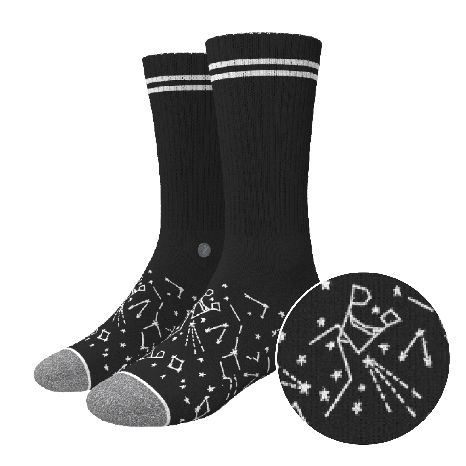 The Big Bang | Constellation Heel Hammock™ Crew Socks - Size and Scale Reference