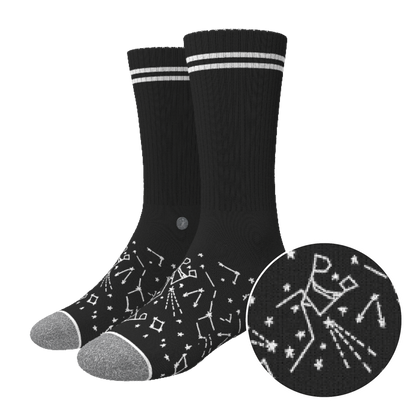 The Big Bang | Constellation Heel Hammock™ Crew Socks - Size and Scale Reference