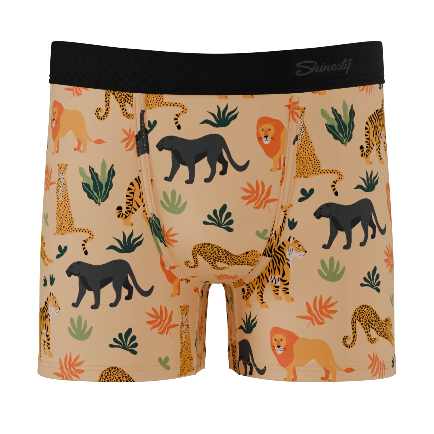 The Big Cat Conga | Safari Animals Boy's Boxer Briefs Shinesty