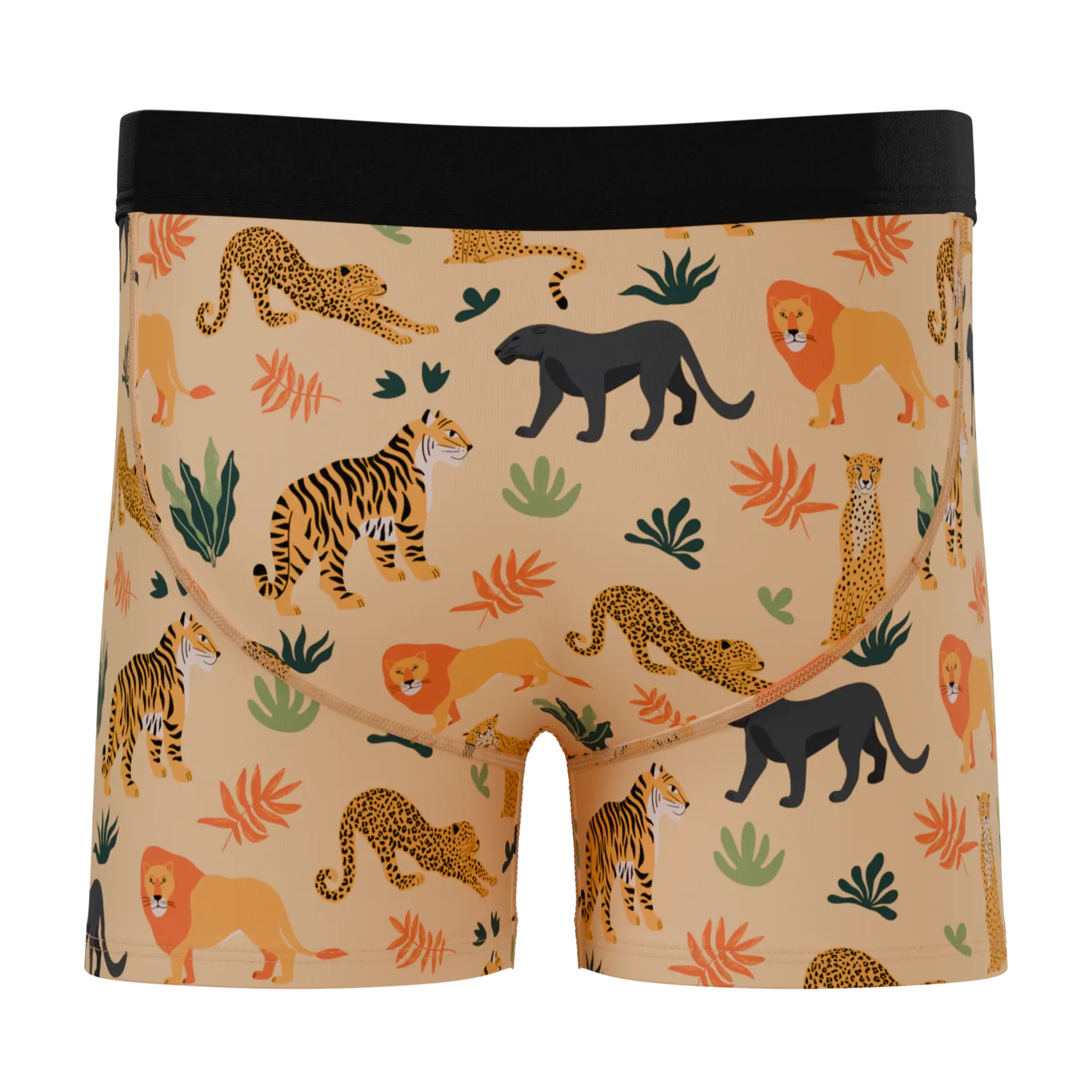 The Big Cat Conga | Safari Animals Boy's Boxer Briefs Shinesty