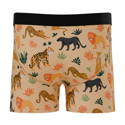 The Big Cat Conga | Safari Animals Boy's Boxer Briefs Shinesty