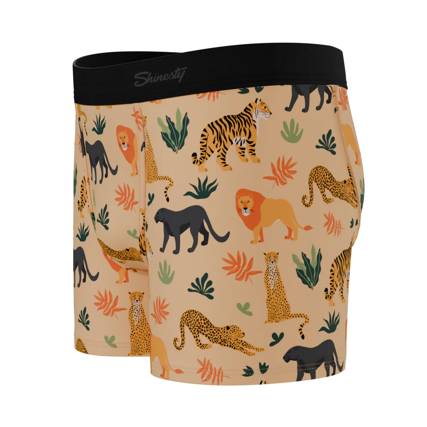 The Big Cat Conga | Safari Animals Boy's Boxer Briefs Shinesty