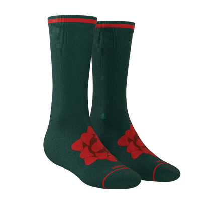 The Bow On Top | Ribbon Present Heel Hammock™ Crew Socks - MENLL