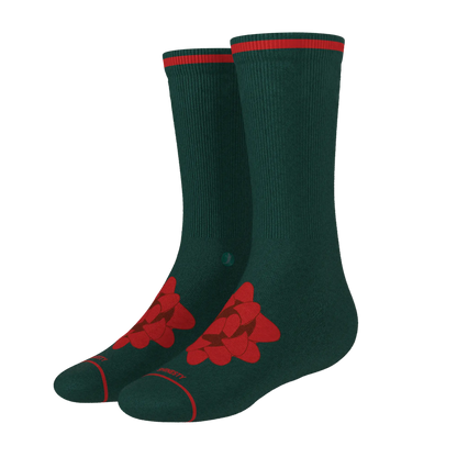 The Bow On Top | Ribbon Present Heel Hammock™ Crew Socks - MENLL