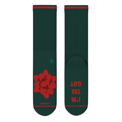 The Bow On Top | Ribbon Present Heel Hammock™ Crew Socks - MENLL