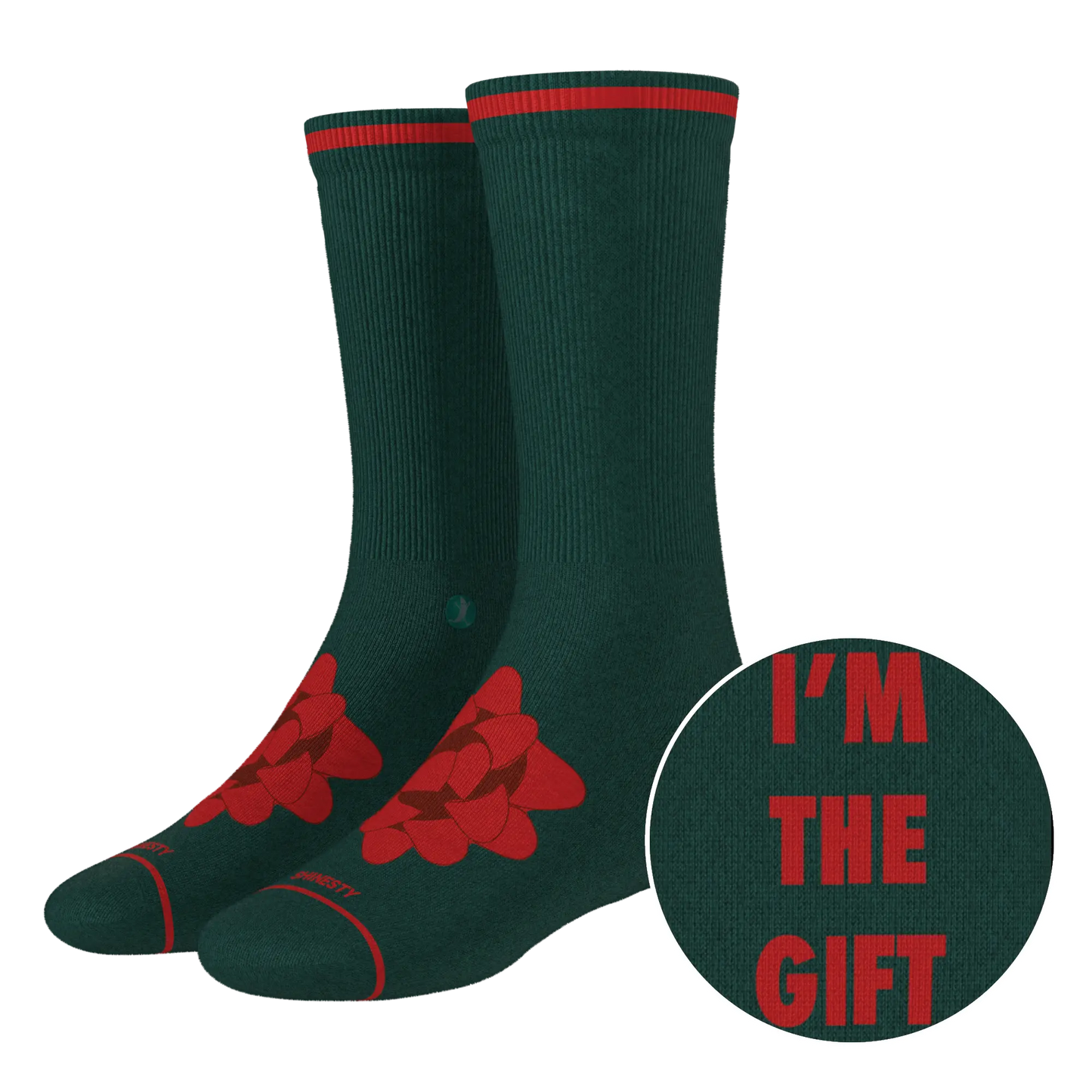The Bow On Top | Ribbon Present Heel Hammock™ Crew Socks - MENLL