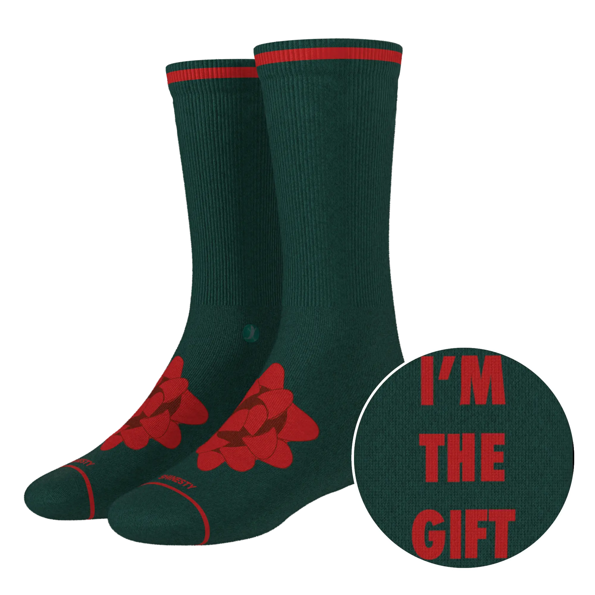 The Bow On Top | Ribbon Present Heel Hammock™ Crew Socks - MENLL