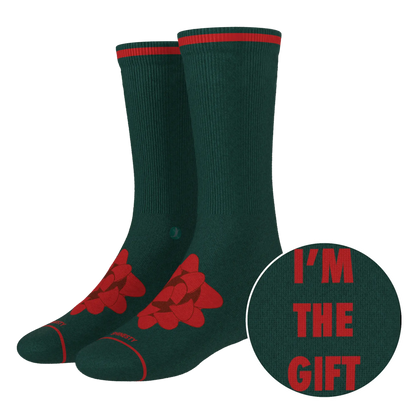 The Bow On Top | Ribbon Present Heel Hammock™ Crew Socks - MENLL