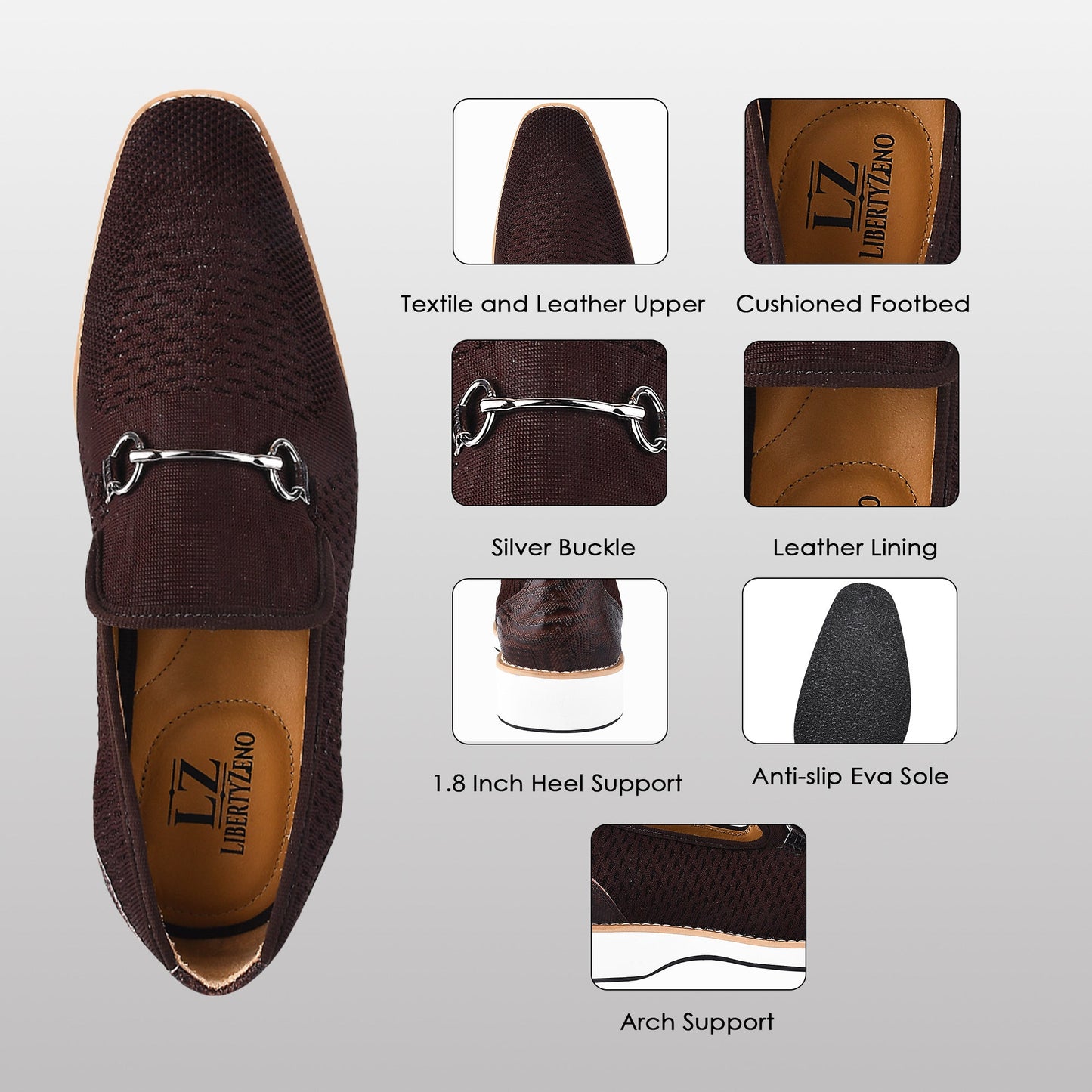 Accessories - Jack Mens Leather Textile Casual Loafers LIBERTYZENO