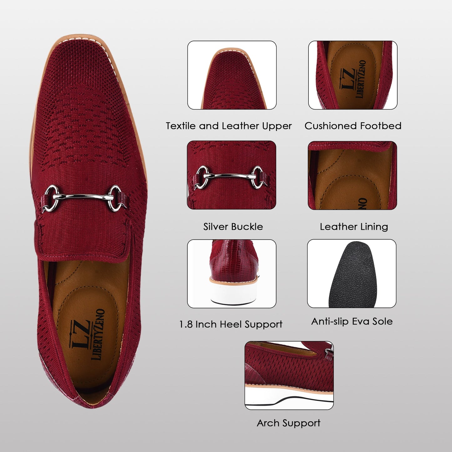 Accessories - Jack Mens Leather Textile Casual Loafers LIBERTYZENO