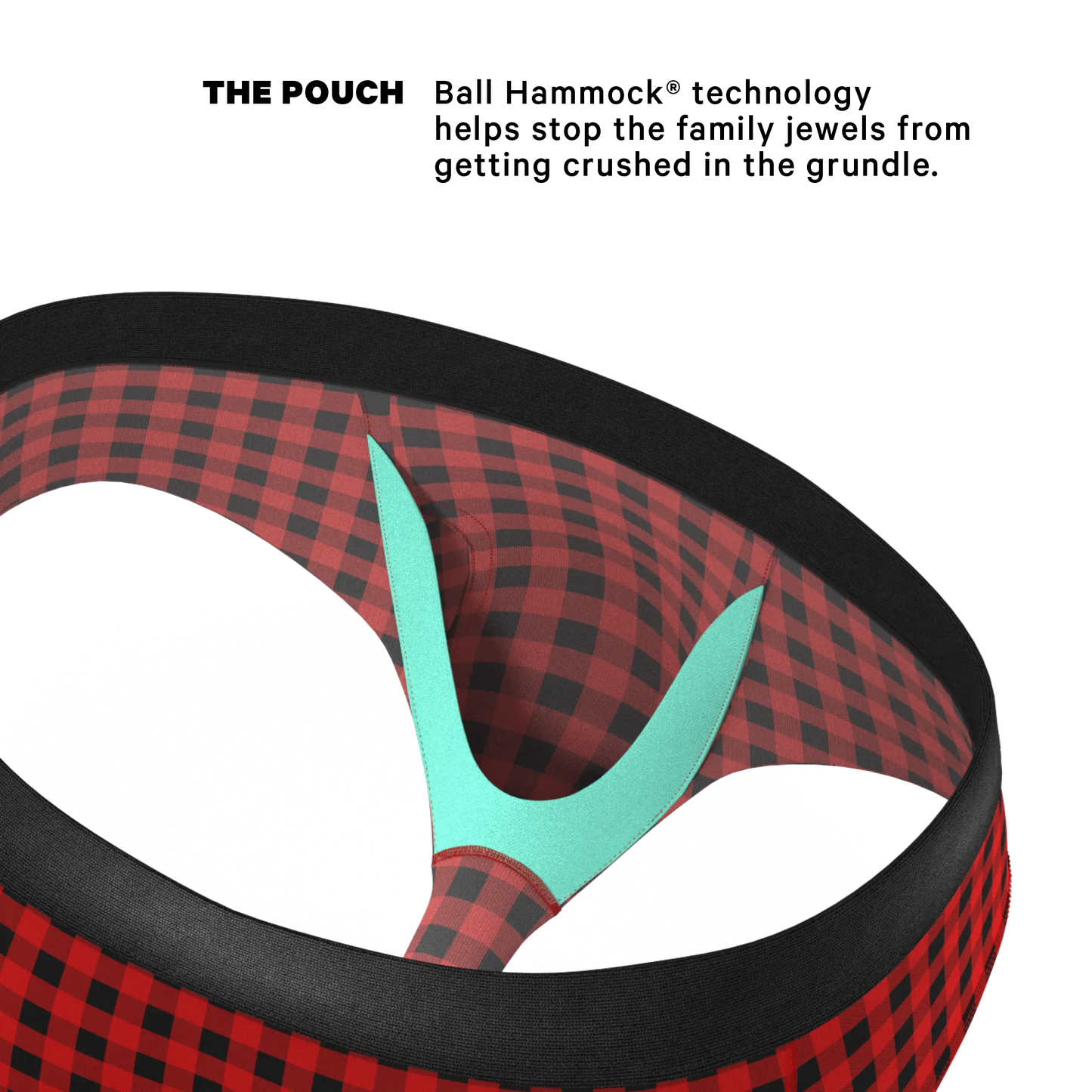 The Cardinal | Micro Buffalo Check Ball Hammock® Pouch Underwear Briefs - MENLL