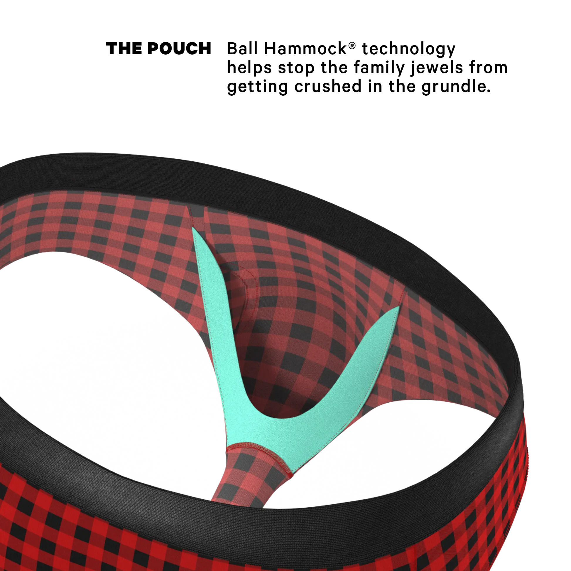 The Cardinal | Micro Buffalo Check Ball Hammock® Pouch Underwear Briefs - MENLL