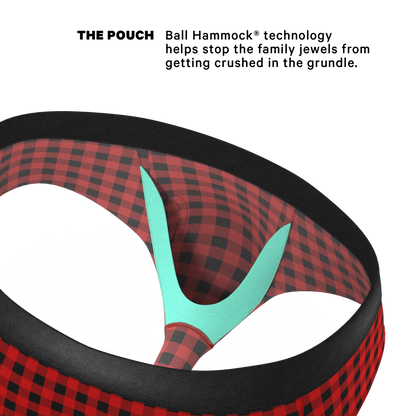 The Cardinal | Micro Buffalo Check Ball Hammock® Pouch Underwear Briefs - MENLL