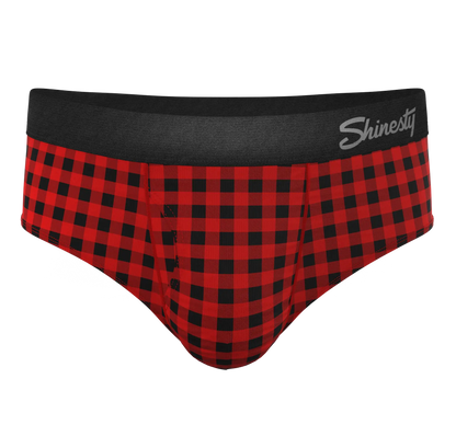 The Cardinal | Micro Buffalo Check Ball Hammock® Pouch Underwear Briefs - MENLL