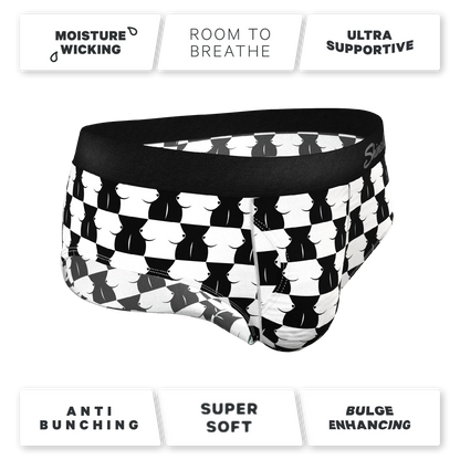 The Chest Mate | Checkered Ball Hammock® Pouch Underwear Briefs - MENLL