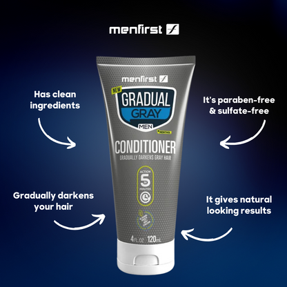 Menfirst Gradual Gray - Good Bye Gray Hair - 3-in-1 Shampoo + Beard Wa Menfirst