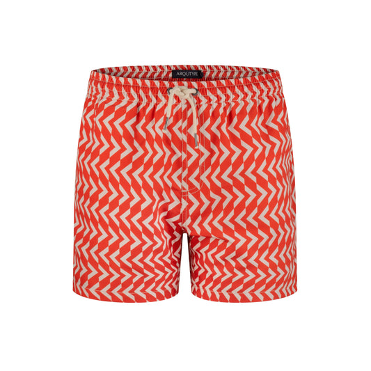 Portofino Swim Shorts with vibrant pattern, elastic waistband, and drawstring.