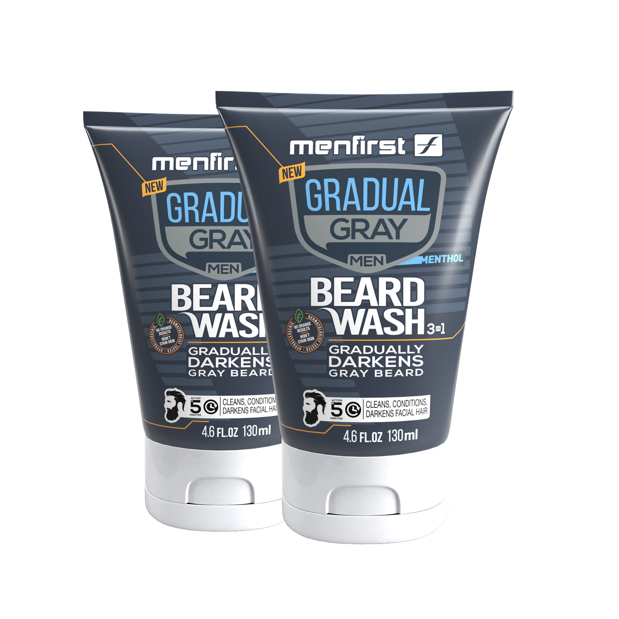 Menfirst Gradual Gray - Beard Wash - Darkening Formula - 1 Pack - 4.6 Menfirst