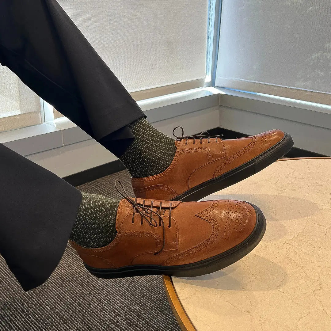 Men's Don Giovanni Wingtips - Cognac by MOCALMO