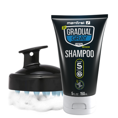 Menfirst Gradual Gray - 3-in-1 Shampoo & Scalp Brush & Massager - 2 Pa Menfirst