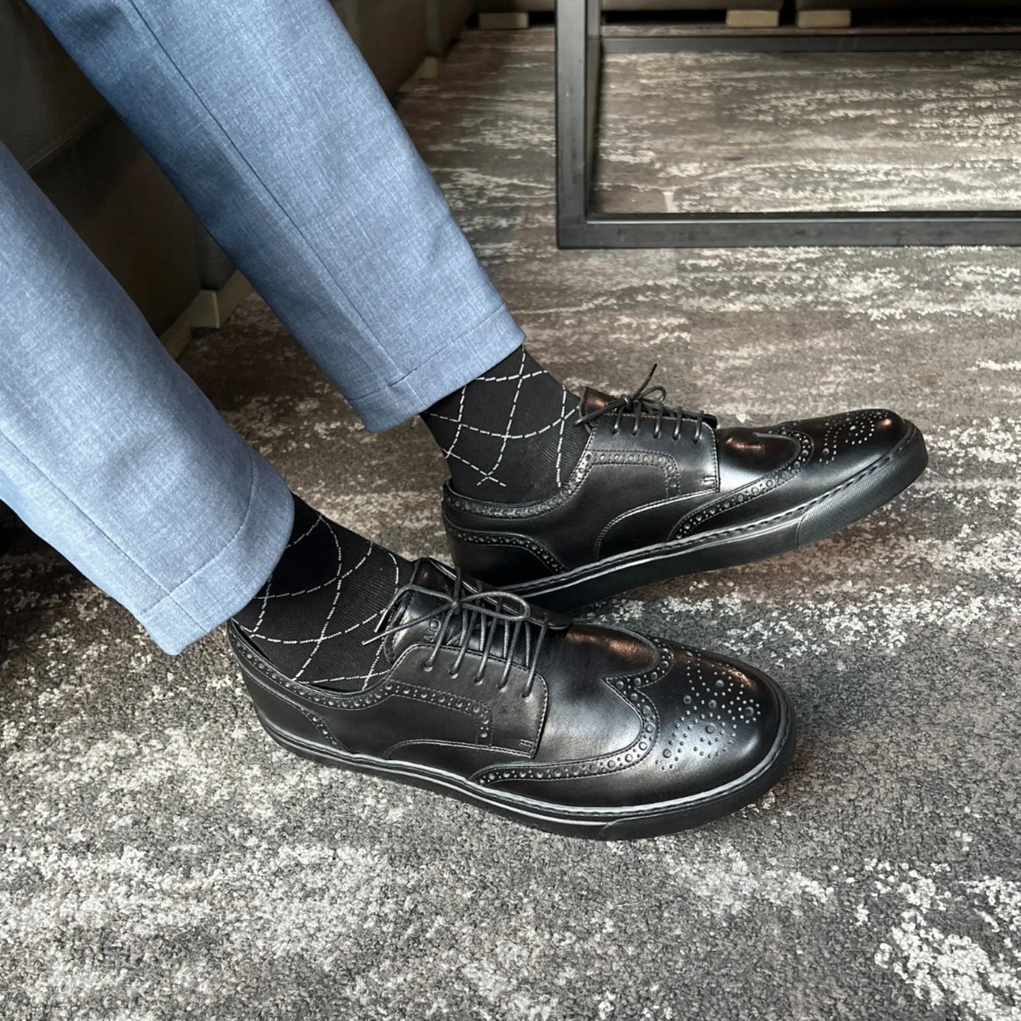 Men's Don Giovanni Wingtips - Black by MOCALMO