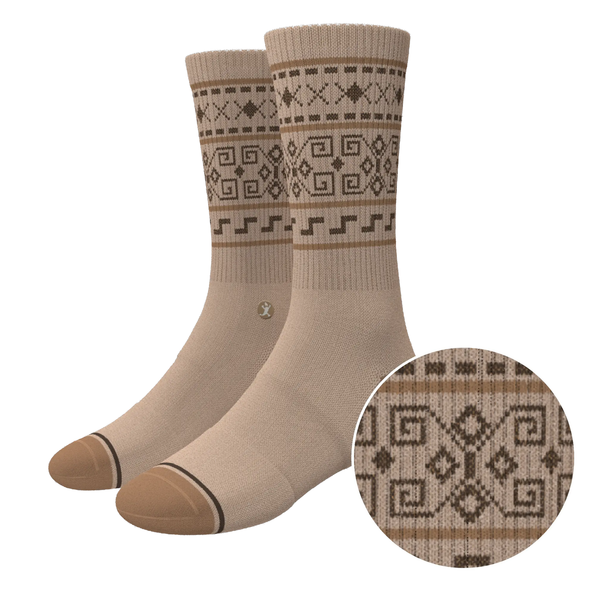 The Dude Abides | Aztec Sweater Heel Hammock™ Crew Socks - MENLL