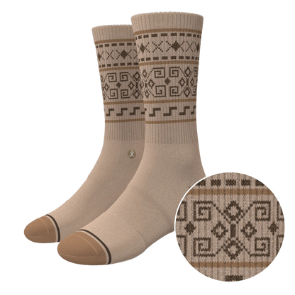 The Dude Abides | Aztec Sweater Heel Hammock™ Crew Socks - MENLL