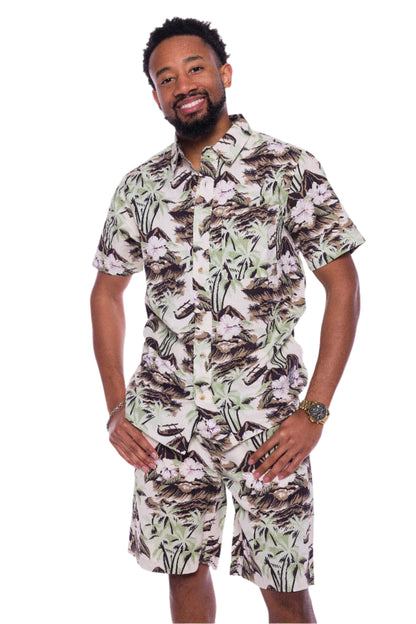 Talon | Printed Linen Shirt - MENLL
