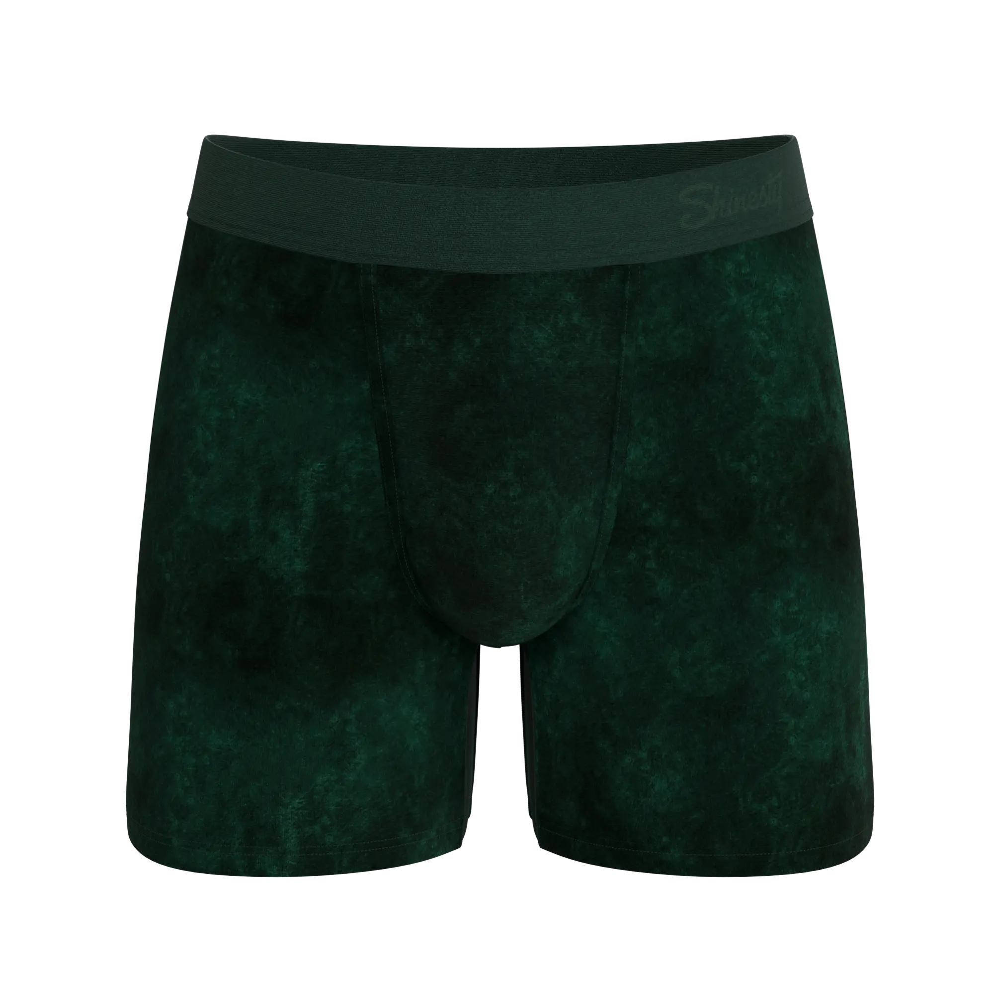 The Extravagance | Dark Green Velvet Ball Hammock Pouch® Boxer Shinesty
