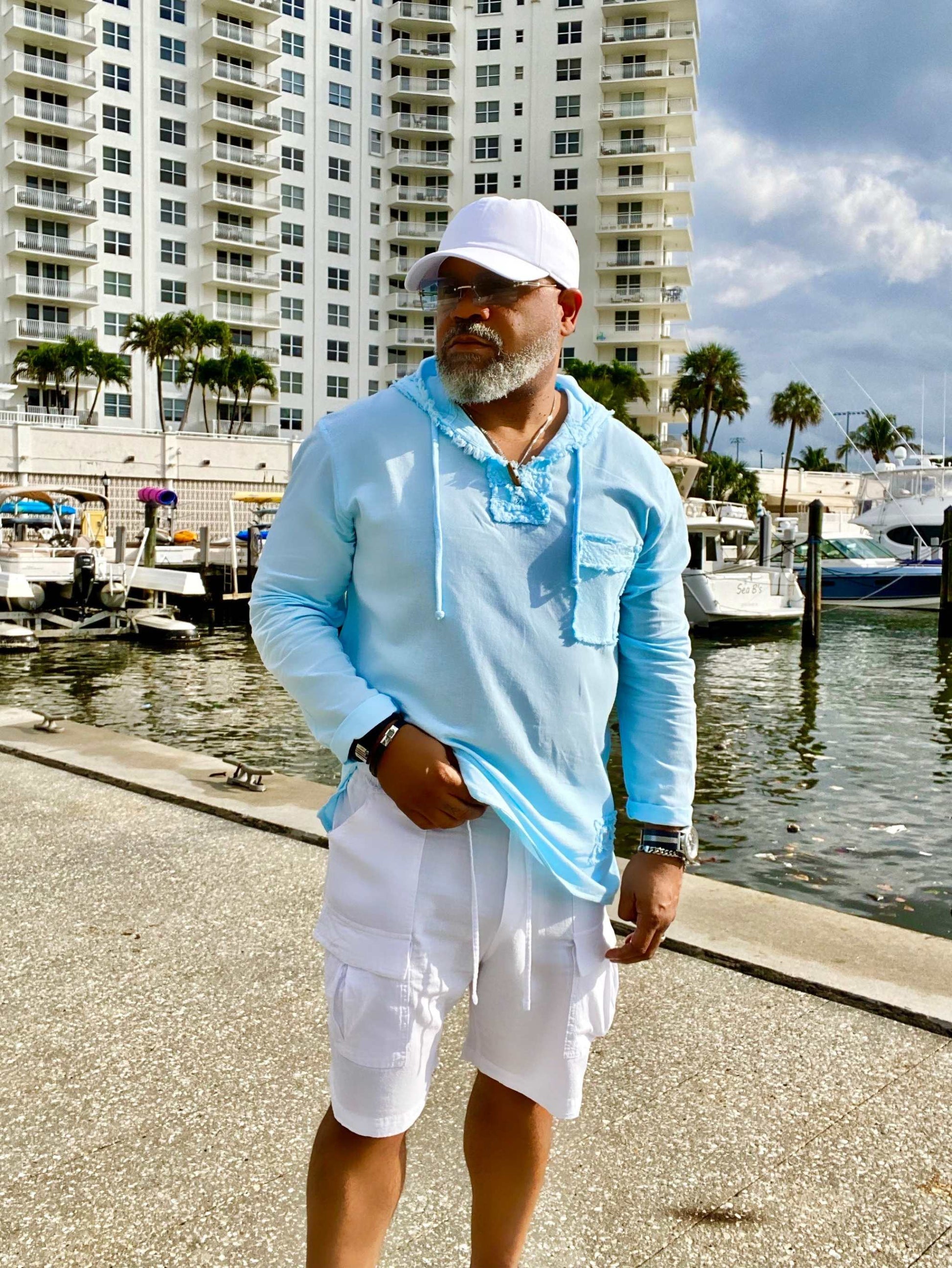 TUSCANY HOODIE (White, Gray, Blue, Artic Blue) - MENLL