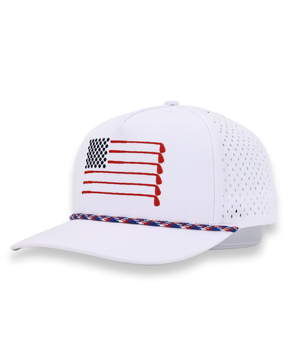 2putt American Flag Rope Flat Bill Hat - Main Product Image